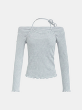 [Brushed] Roa Off-Shoulder Wool Tee