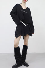 ファビナウール2WAYトーンフリルTシャツ