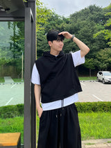 Semi crop hood vest