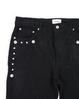 スタッドブーツカットスエードパンツ (BLACK)
