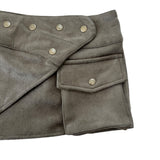 グラインスエードボタンポケットミニラップスカート(Khaki)