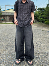 Linen check half shirts