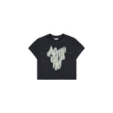 [24SS] BLUR LOGO CROP SHORT SLEEVE T-SHIRT BLACK