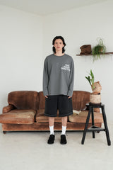 Washed denim shorts/black