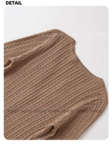wool button twist embroidered long-sleeved knitwear