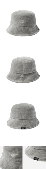 24FW ベーシックロゴベロアバケットハット メランジ
