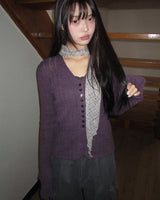 Brel Button Detail Ribbed Slim Cardigan