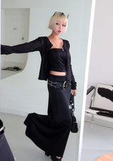 26FW Shirring Tube Top & Cardigan Set