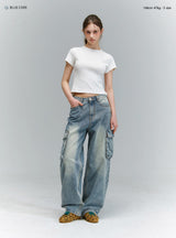 BTB : BLANK POCKET CARGO JEANS [BLUE CORE]