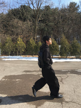 ミラーコットンストライプジップアップ