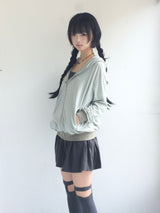 Unbalanced Pinstrip Hooded Zip-Up
