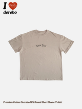 プレミアムコットンオーバーサイズフィットラウンド半袖Tシャツ