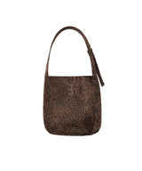 Suede Stud Shoulder Bag (Leopard)