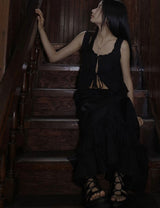 Pure Lace Frill Long Skirt