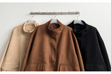 Fumo High Neck Banding Suede Jumper