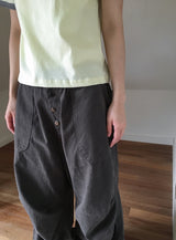 Dason Button Parachute Banding String Pants