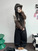 FLEECE-PICKABLE ❤‍🔥M-XL❤BASIC WIDE LONG PANTS UNISEX🖤🩶2COLOR