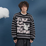 Stripe Puppy グラフィックニット