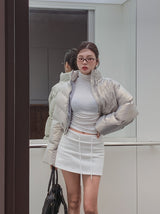 Jamie Shirring Turtleneck Short Sleeve