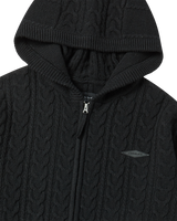 25FW CABLE KNIT HOODIE ZIP UP BLACK