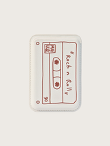 ロックンロールカセット magsafe レザーポケットウォレット (ホワイトカラー)