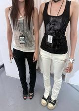 KY08-SEQUIN FACE SLEEVELESS(BLACK)