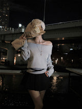 [BELLIDE MADE] Loose A-line pleated skirt