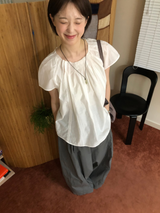 シルキーピンタックブラウス