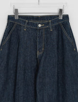 [unisex] Kidu Pintuck Raw Denim Wide Pants