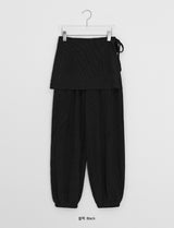 Anka Layered Wrap Skirt Pants