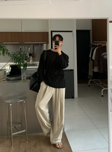 Aid Daily Linen Overfit Long Sleeve T-shirt