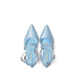 Satin Strap Stiletto Heel(Blue)