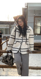 Style Hooded Wool Suede Coat
