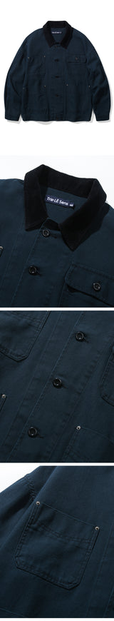 CANVAS COTTON WORK JACKET_BLUE GREEN