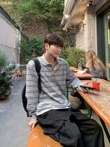 Thai stripe collar tee