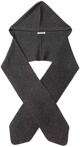 Yak Wool Ribbed Hooded Scarf