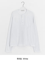 [unisex] Yansa Henley Neck Long Sleeve Tee