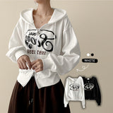 Strappy Hip Crop Twoway Hooded Zip-Up