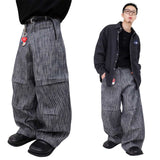 Striped Non-Fade Denim Pants