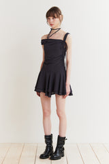 LILY FRILL DRESS charcoal