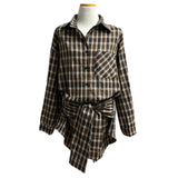 ルークウエストポイントチェックロングシャツ