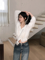 #BR ストラップ ピンタック レース フリル スプリング ブラウス