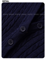 wool button twist embroidered long-sleeved knitwear