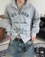 クルーレタリングハイネックジップアップ