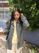 [unisex] サンキニオーバーフィトポケットチェックシャツ