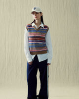 Stranger Regular Cotton V-Neck Vest (Beige)