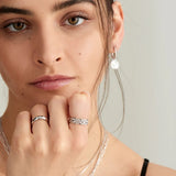 [Sunmi Worn] Wide Rope Detail 925 Silver + Rhodium Plating Adjustable Size Ring R036-02H