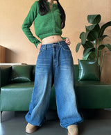 (TOP & ZIP-UP SET!) DAMAGED CROPPED-FIT KNIT ZIP-UP - 3 COLOR