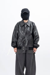 Glady Crack Over Leather Jacket