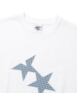 ツインスターチェックアップリケ半袖Tシャツ ホワイト(CV2FMUT544A)